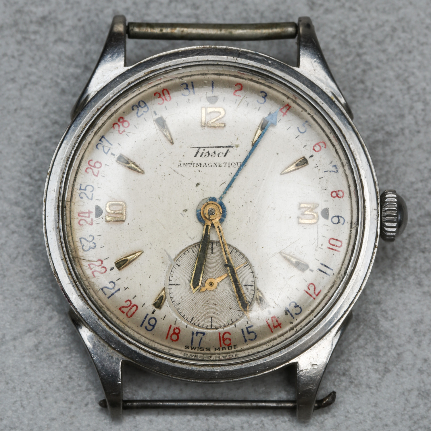 ARMBANDSUR Tissot Pointer Date 35mm 1940 50 tal